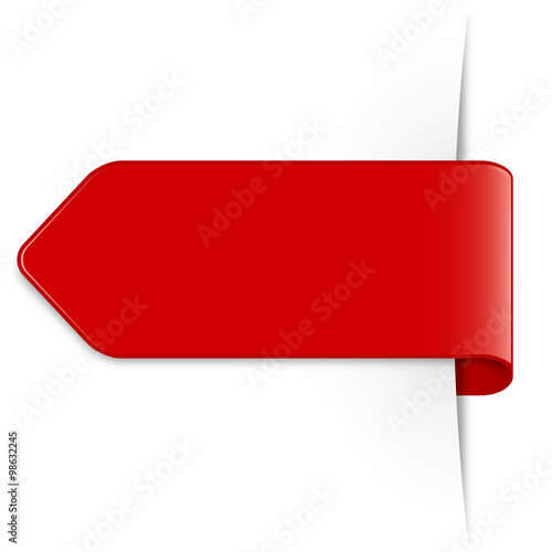 Long red arrow sticker with shadow & space for text
