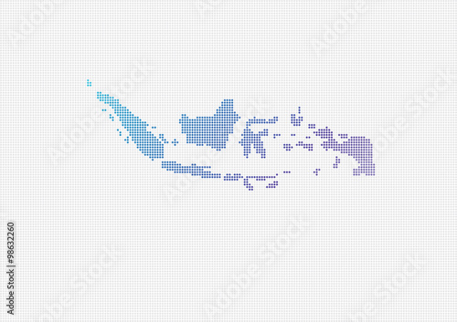 Indonesia Map Vector (small dots objects)