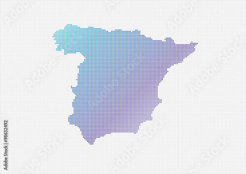 Spain Map Vector (small dots objects)