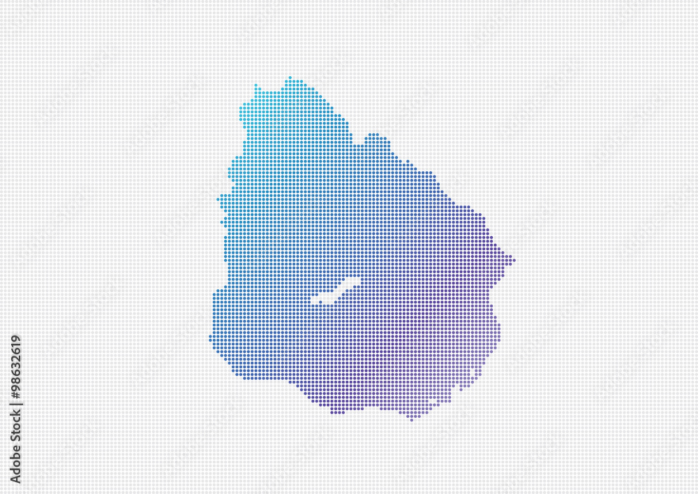 Uruguay Map Vector (small dots objects)