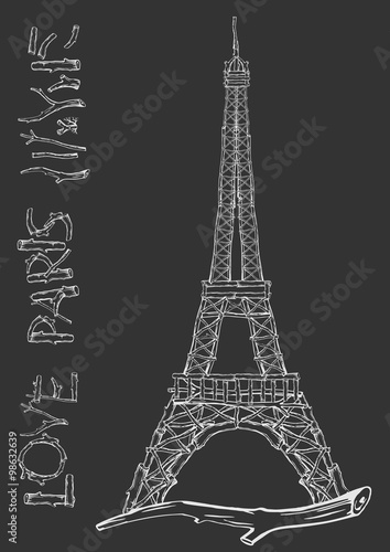 Wallpaper Mural Eiffel tower of twigs Torontodigital.ca