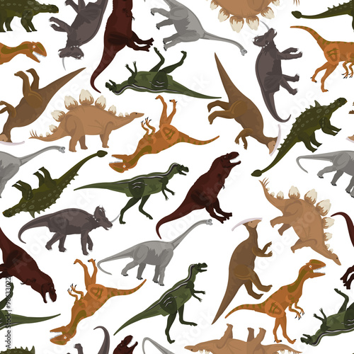 Fototapeta Naklejka Na Ścianę i Meble -  seamless pattern with dinosaurs