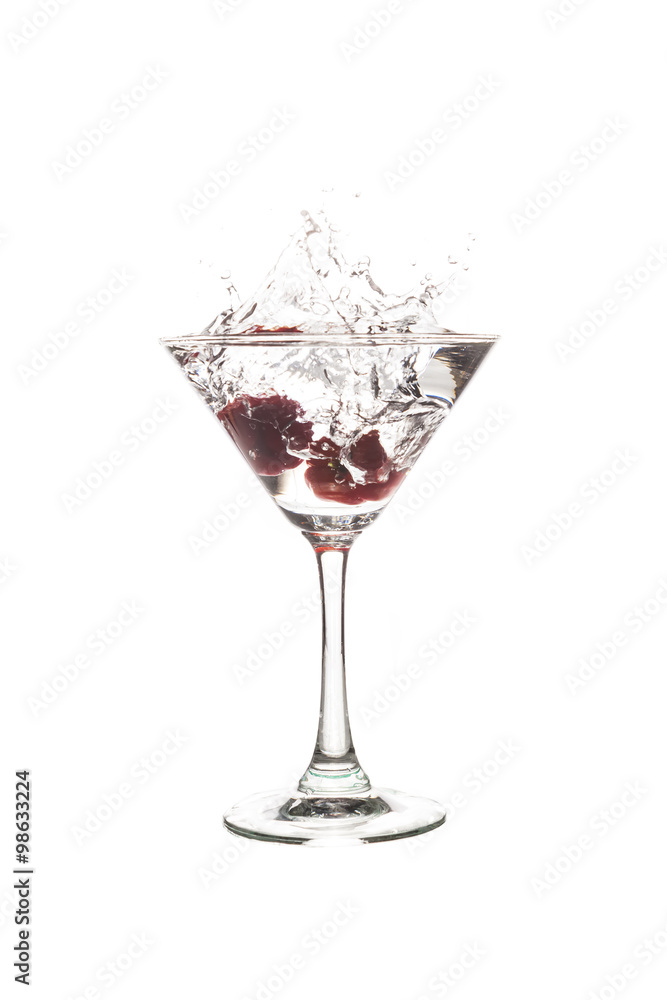 Cocktail with splash and on white background Cocktail with splash and on white background