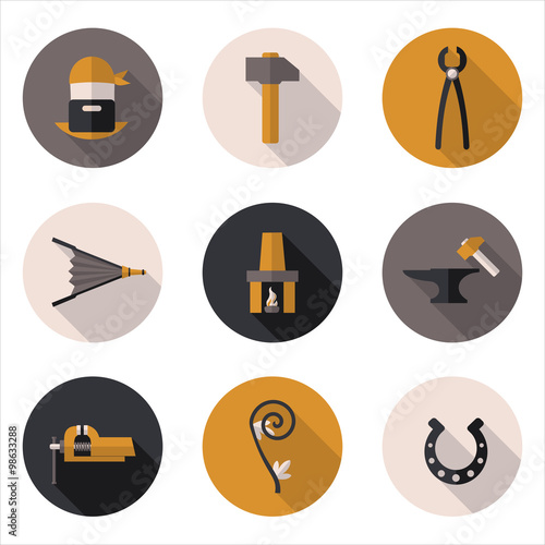 flat icons blacksmith