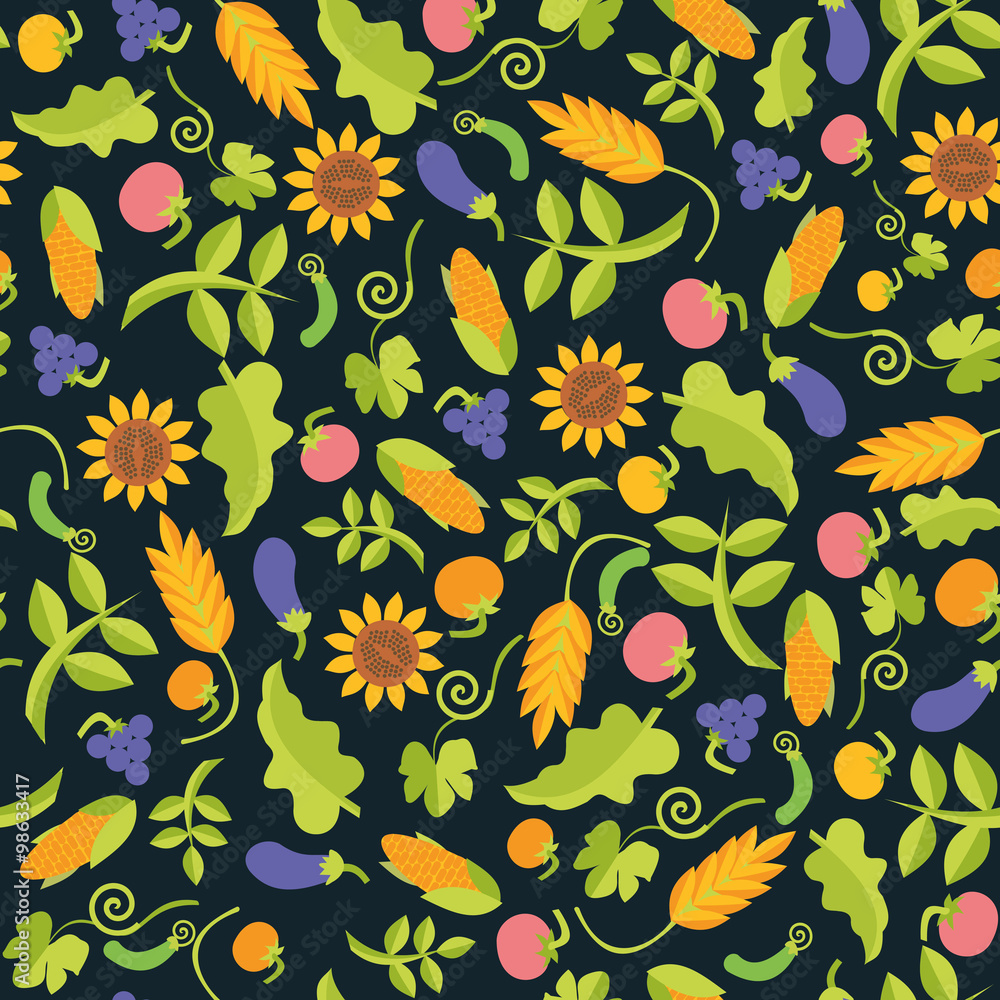 dark vegetables bright seamless pattern dark vegetables bright seamless pattern