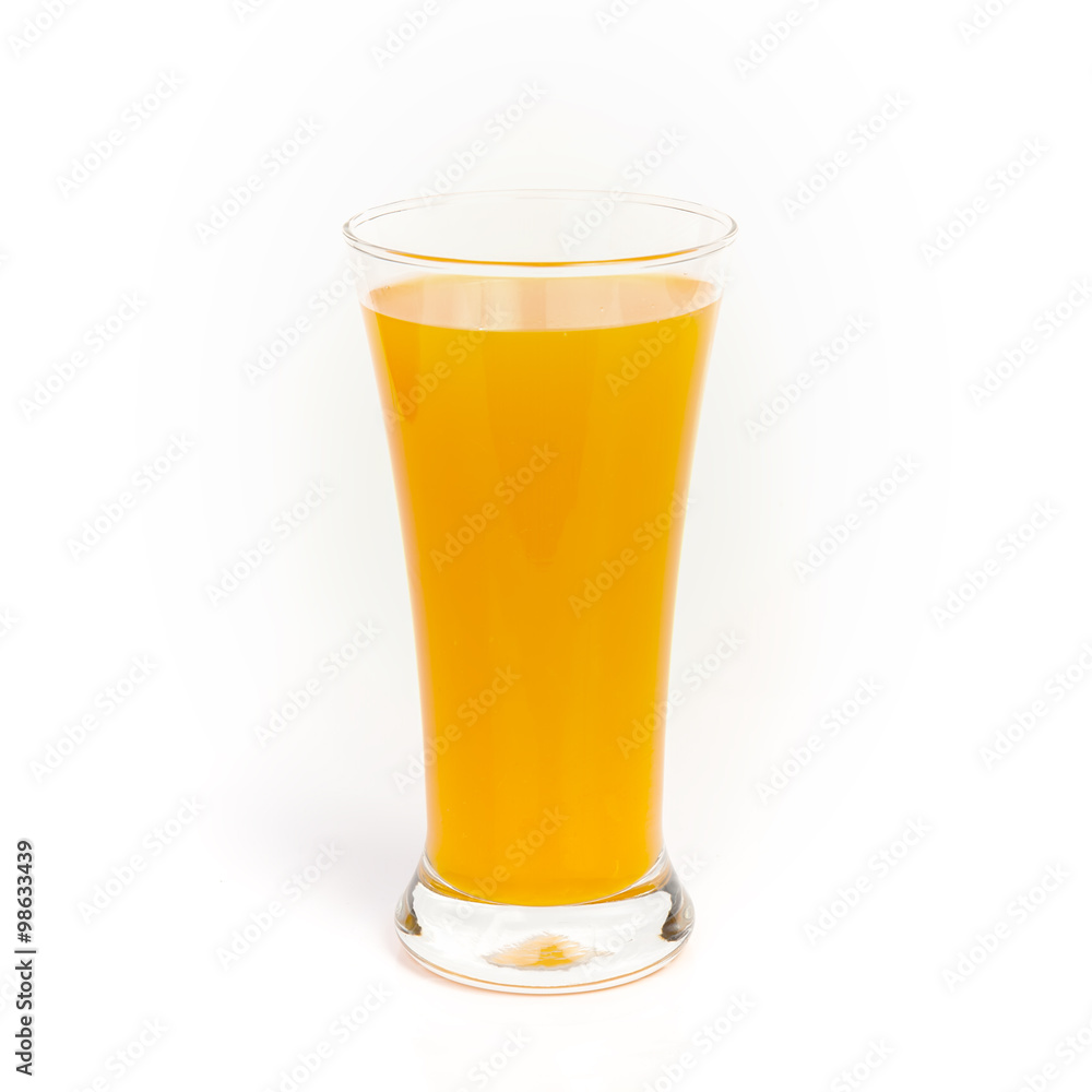 Full glass of orange juice on white background Full glass of orange juice on white background