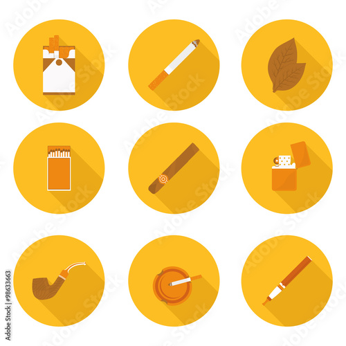 flat icons Smoking accessories