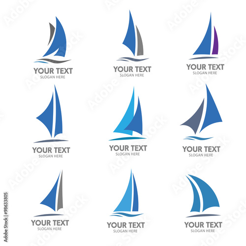 Sailing boat logo vector