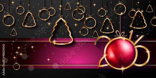 2016 Happy New Year and Merry Christmas Background