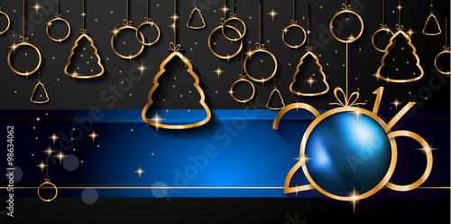 2016 Happy New Year and Merry Christmas Background