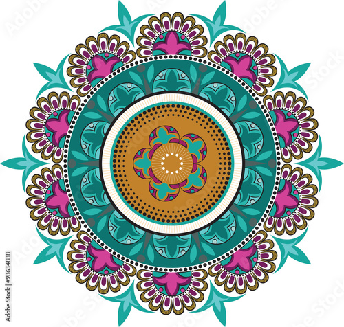 Floral color patterns in a circle