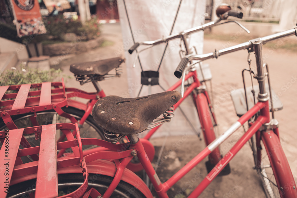 Red bicycle vintage style