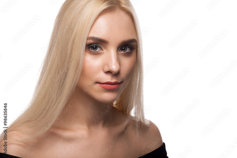 Fototapeta premium Portrait of the blonde on a white background