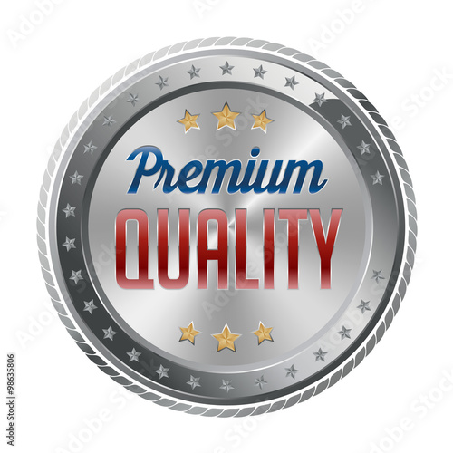 Badges. Luxury Silver with Gold, Red and Navy Details. Premium Quality.