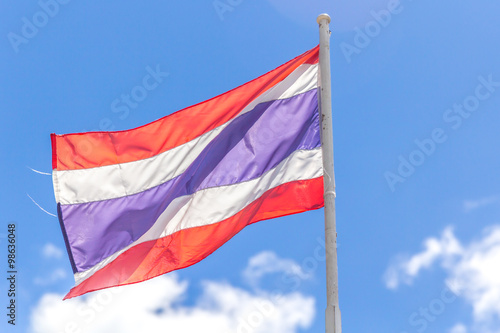 Thailand Flag with bluesky background