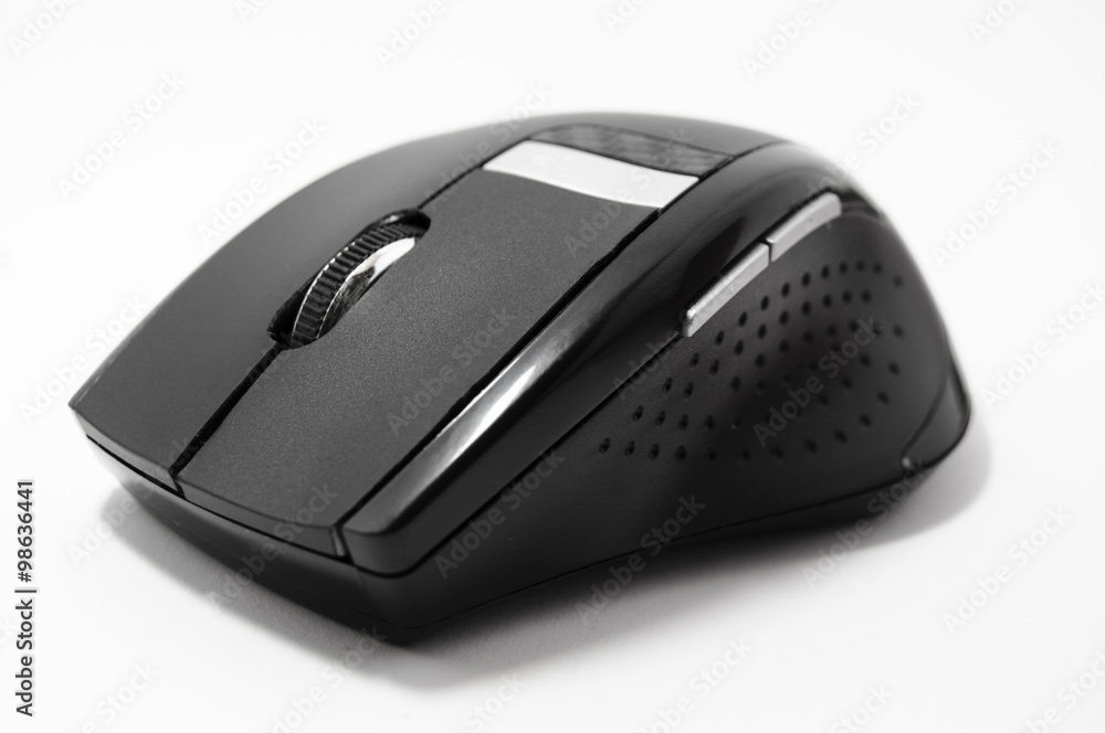 Wireless computer mouse on white background Wireless computer mouse on white background