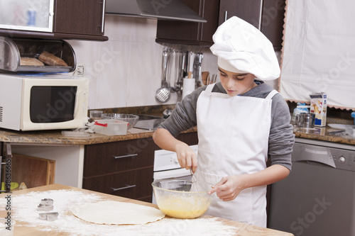 child cooking at home
