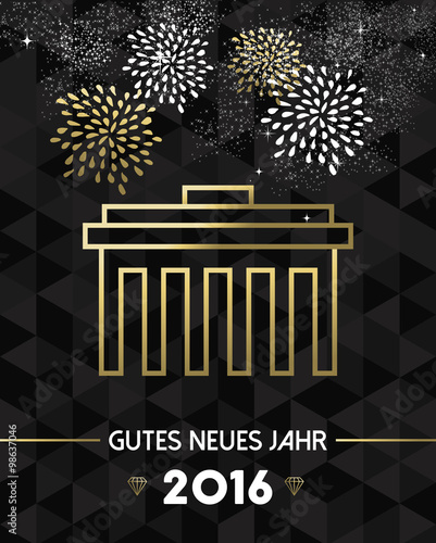 New Year 2016 berlin germany brandenburg gate gold