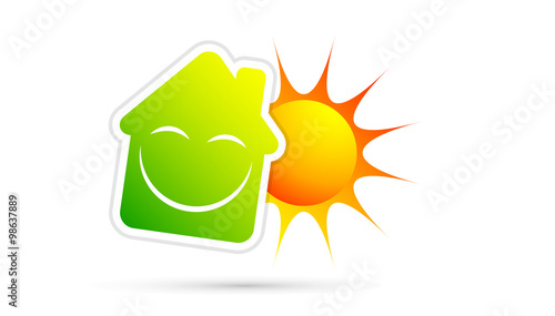 casa, casetta, sorridente, sorriso, felice, ecologica