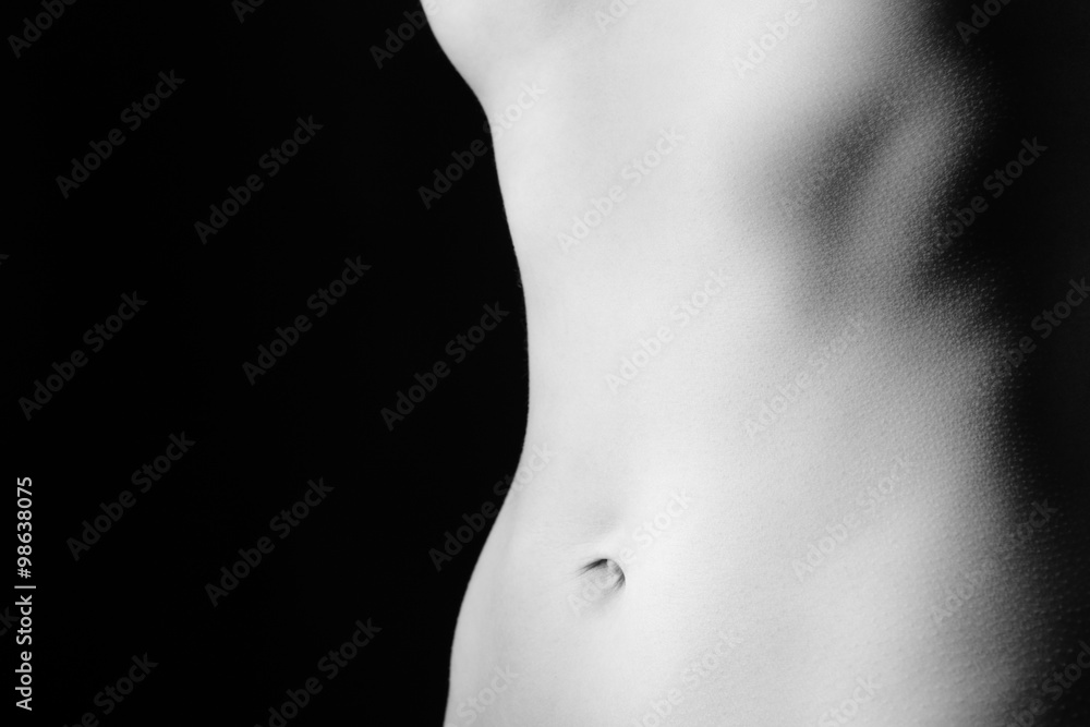 Naklejka premium Flat, tonned abdomen