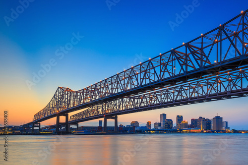 The Crescent City Connection Bridge on the Mississippi river