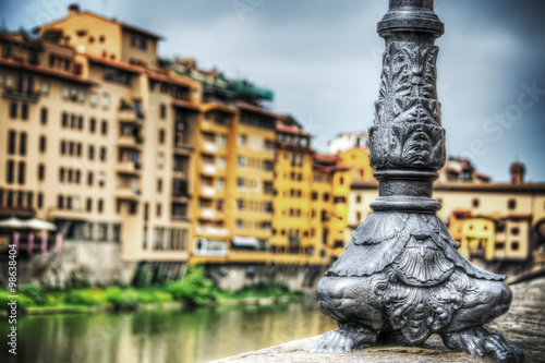 metal lamppost in Ponte Vecchio