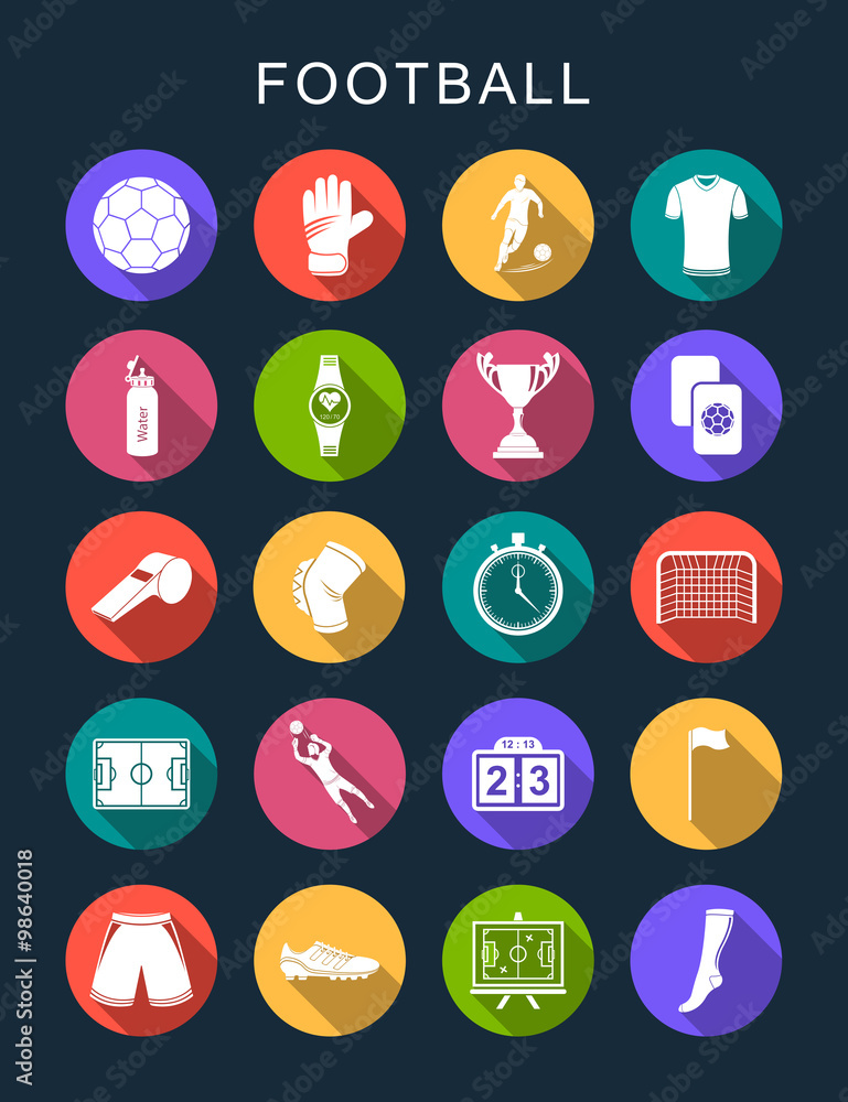 Vector Set Flat Square Icons Vector Set Flat Square Icons