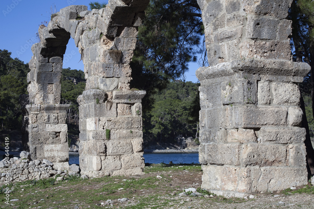 The ruins of the ancient city of Phaselis. Turkey.