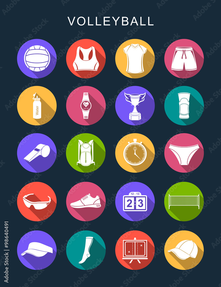 Vector Set Flat Square Icons Vector Set Flat Square Icons