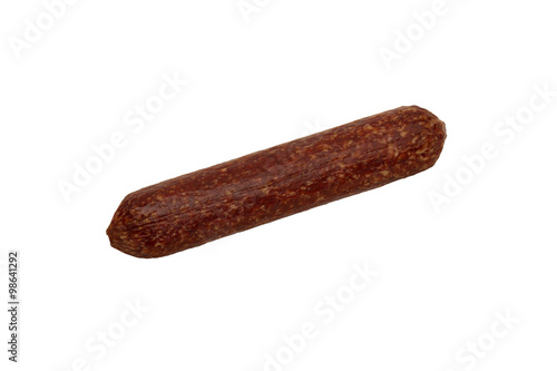 Smoked sausage. Isolation on a white background