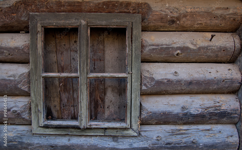 old window cabin