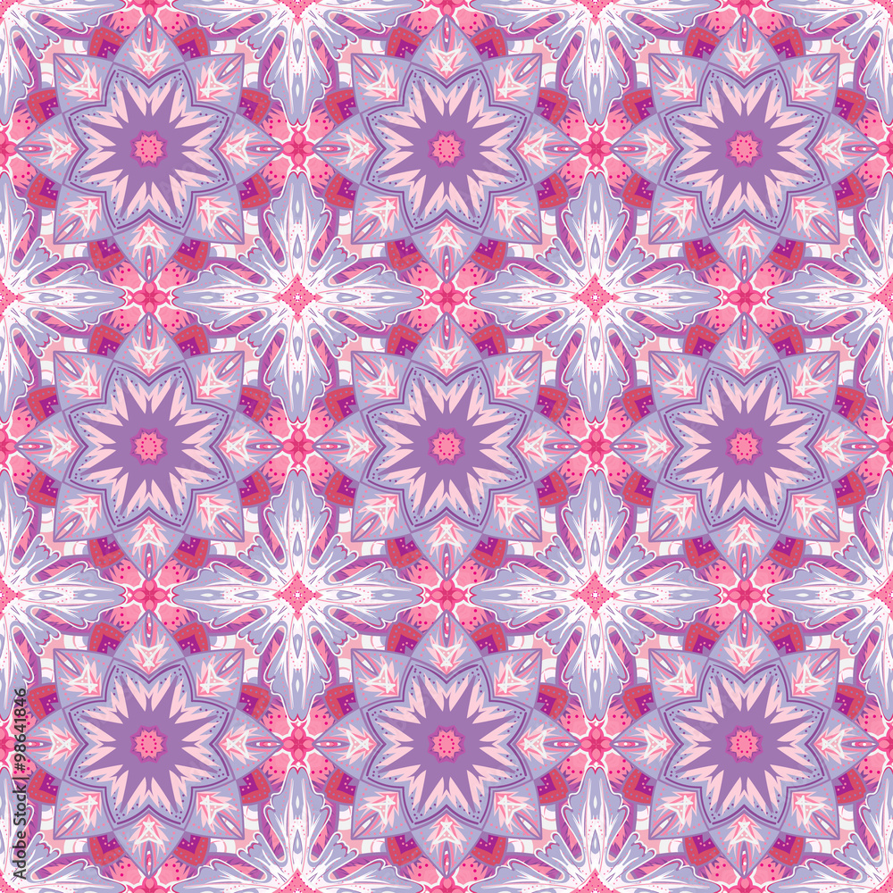 Fototapeta premium Geometric colorful seamless patterns set. Vector repeating texture, line art. Abstract background.