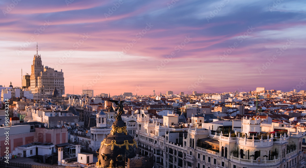 Obraz premium Madryt pejzaż miejski