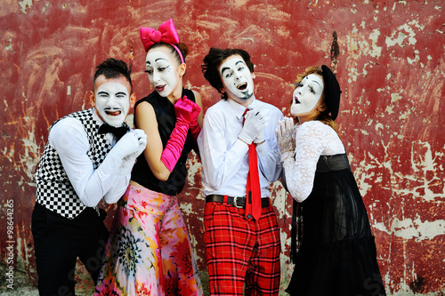 mimes depict different emotions photo