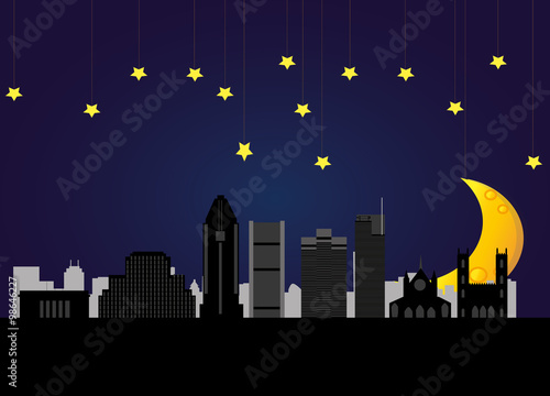 canada montreal skyline at night