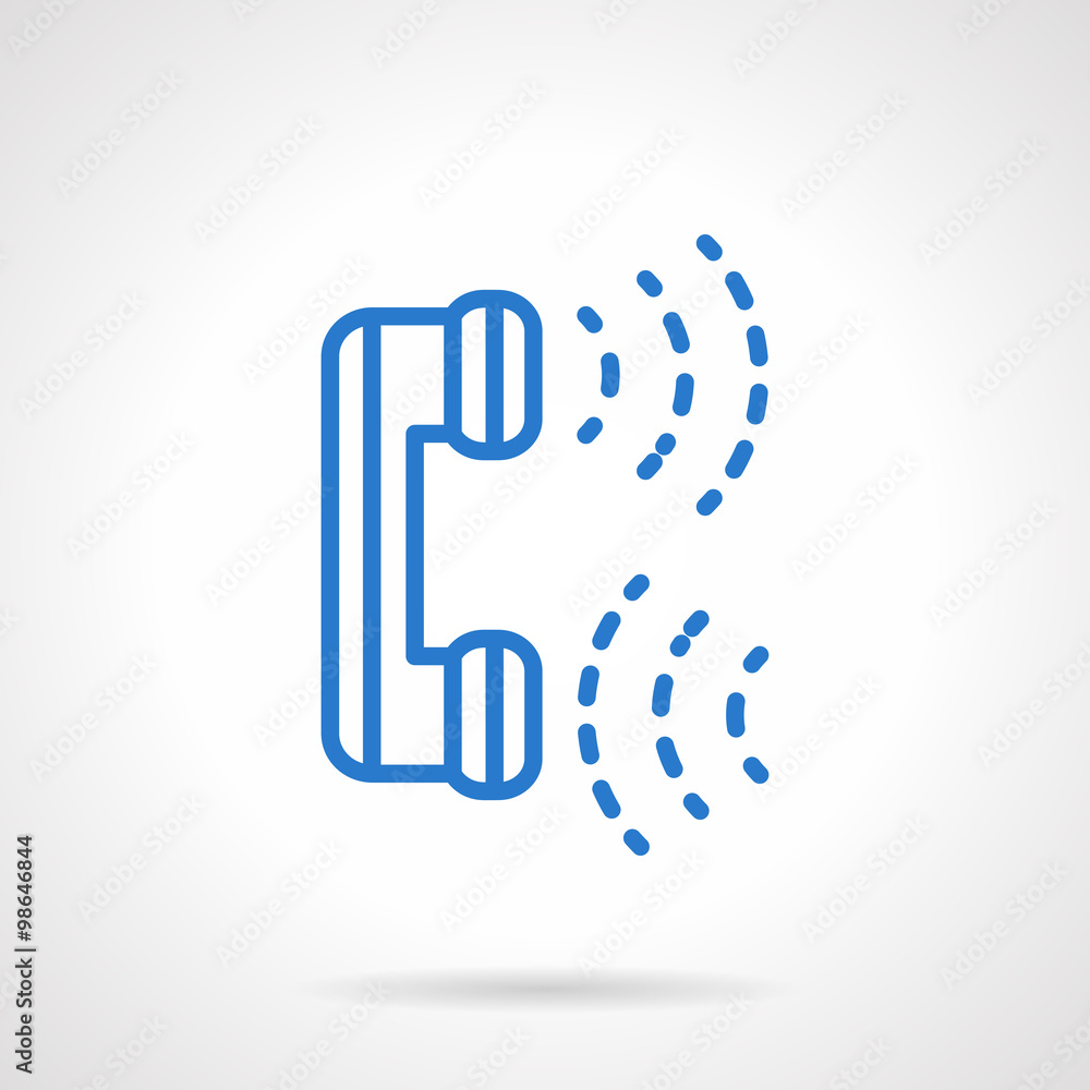 Phone communications blue line vector icon Phone communications blue line vector icon