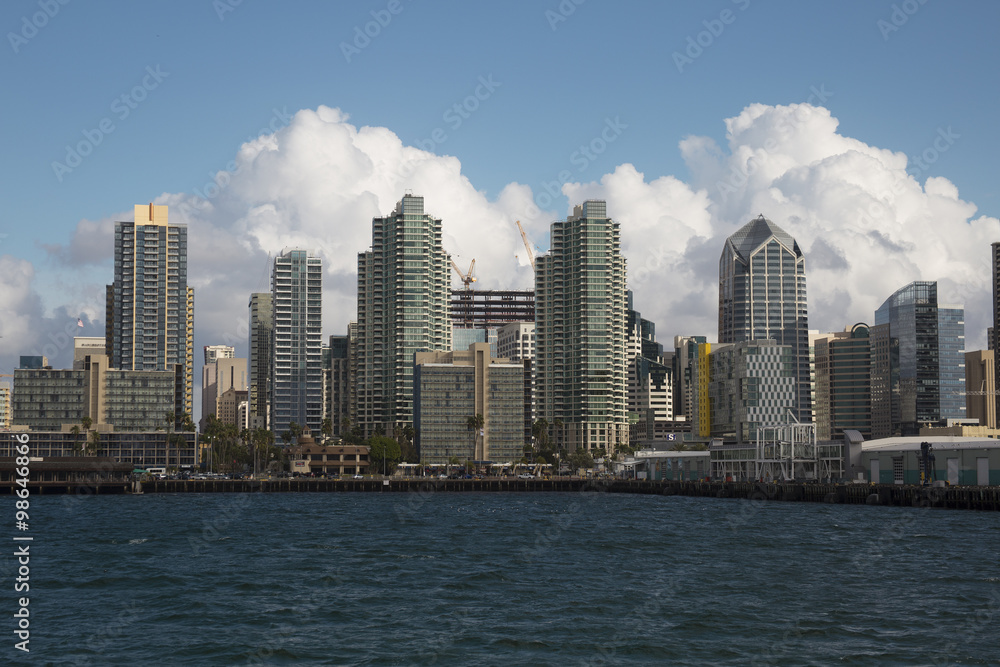 San Diego City Landscape view of the bay from the harbor.