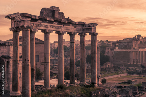 Rome, Italy:Temple of Saturn n the Roman Forum photo