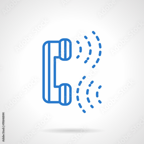 Phone communications blue line vector icon