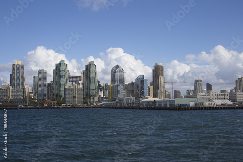 Harbor view of San Diego  Southern California City skylne
