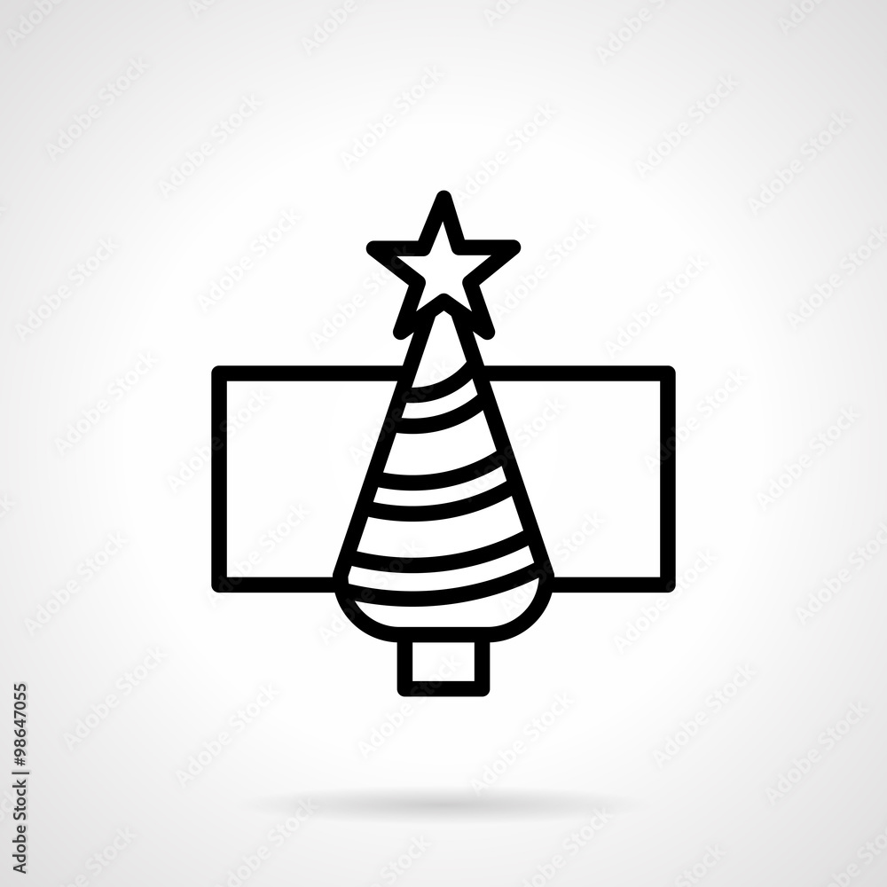 Christmas tree black simple line vector icon Christmas tree black simple line vector icon