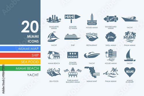 Set of Miami icons