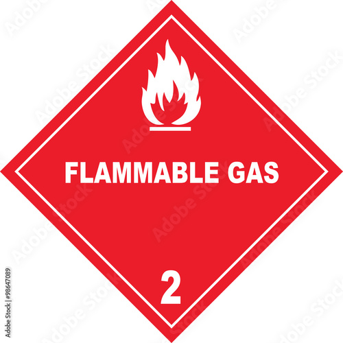 Flammable Gas Warning Label