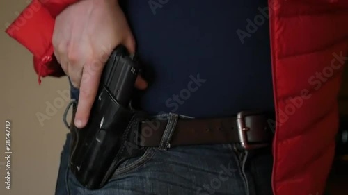 Concealed Gun Returned to Holster in Slow Motion