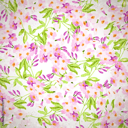 Floral pattern with pink flowers © lovelava