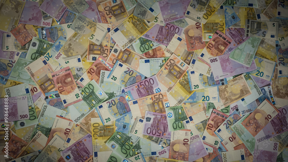money background, 16:9 with Vignette, euro bills