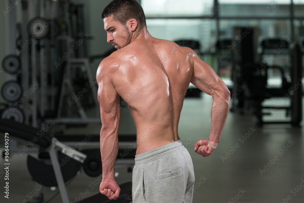 Physically Man Showing His Well Trained Back Physically Man Showing His Well Trained Back