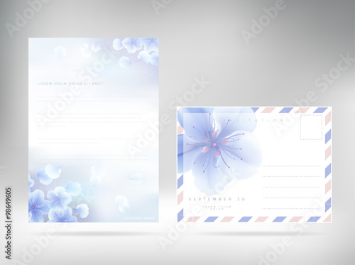 Cover design template letterhead Floral Paper Cover