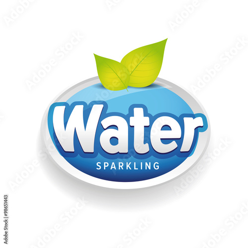 Drinking sparkling water label vector blue