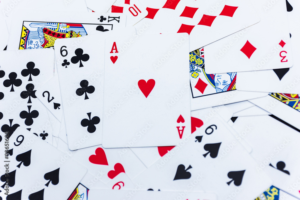 Lot of dusty old playing cards. Lot of dusty old playing cards.